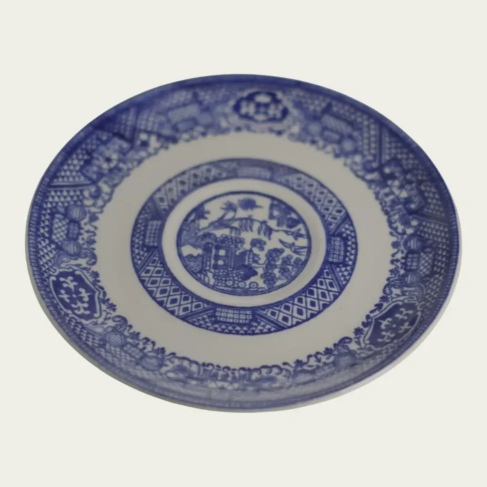 Royal Cuthbertson Blue Willow Demitasse Espresso Cups Saucers Set of 4 China